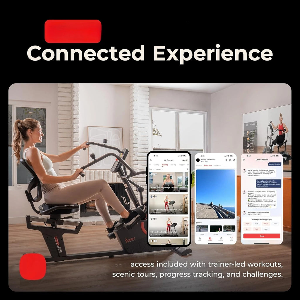 Recumbent Cross Trainer & Elliptical Machine with Arm Exercisers for Home Arm/Leg Training, Easy Adjust Seat & Mesh Backrest