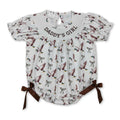 Daddy's Girl Duck Bow Baby Girl Romper Short Sleeves Cute And Fashionable Infant Outfit for Little Girls