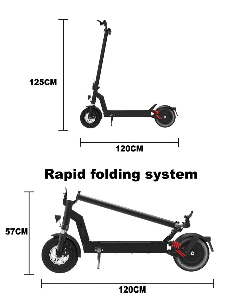 DriveTron DT08 Electric Scooter for Adult | Front and Rear Spring Shock Absorption |EABS & Front Disc Brake| Rear Wheel Drive