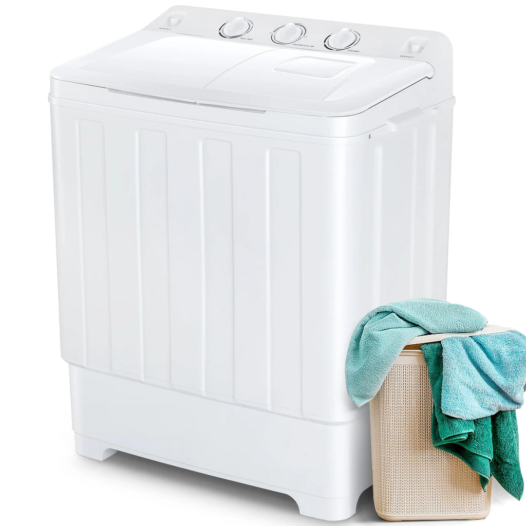 30Lbs Portable Washing Machine with Built-in Drain Pump, Washer and Spin Dryer Combo (19Lbs+11Lbs), for Apartments, Dorms, RVs