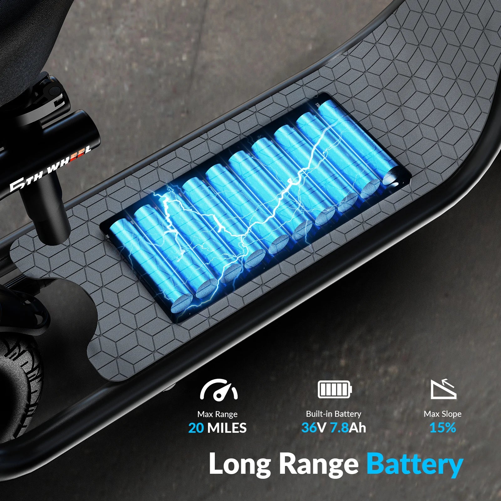 5TH WHEEL Adult Electric Scooter with Seat, Foldable E-Scooter 550W Motor, 20 Mile Long Range, 12" Pneumatic Tires Dual Disc Brake, LED Headlight Commuter Scooter for Teens & Adults