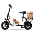 5TH WHEEL Adult Electric Scooter with Seat, Foldable E-Scooter 550W Motor, 20 Mile Long Range, 12" Pneumatic Tires Dual Disc Brake, LED Headlight Commuter Scooter for Teens & Adults