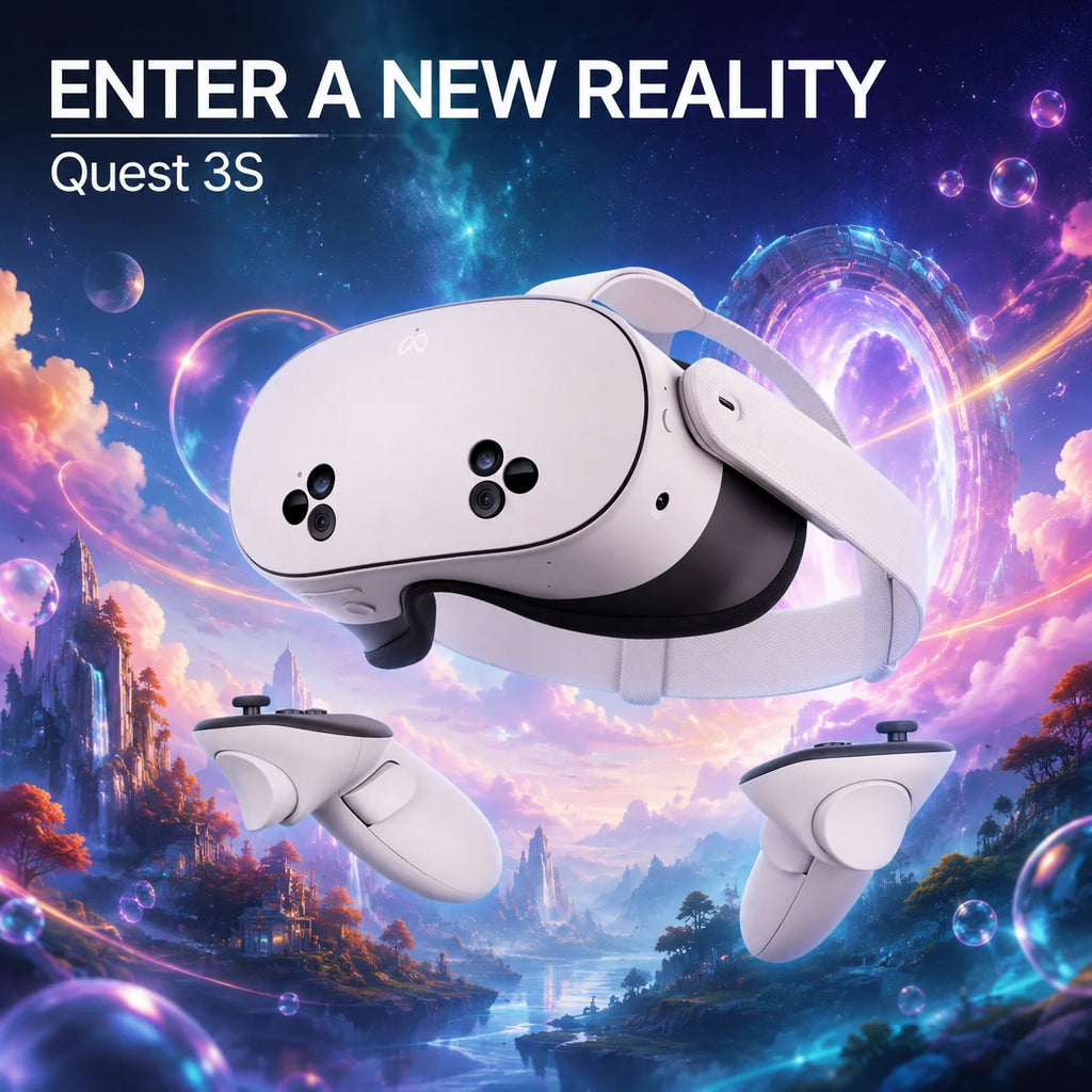 Oculus Quest 3S 128GB Mixed Reality Headset, All-in-One VR/MR System, Unreal Experiences