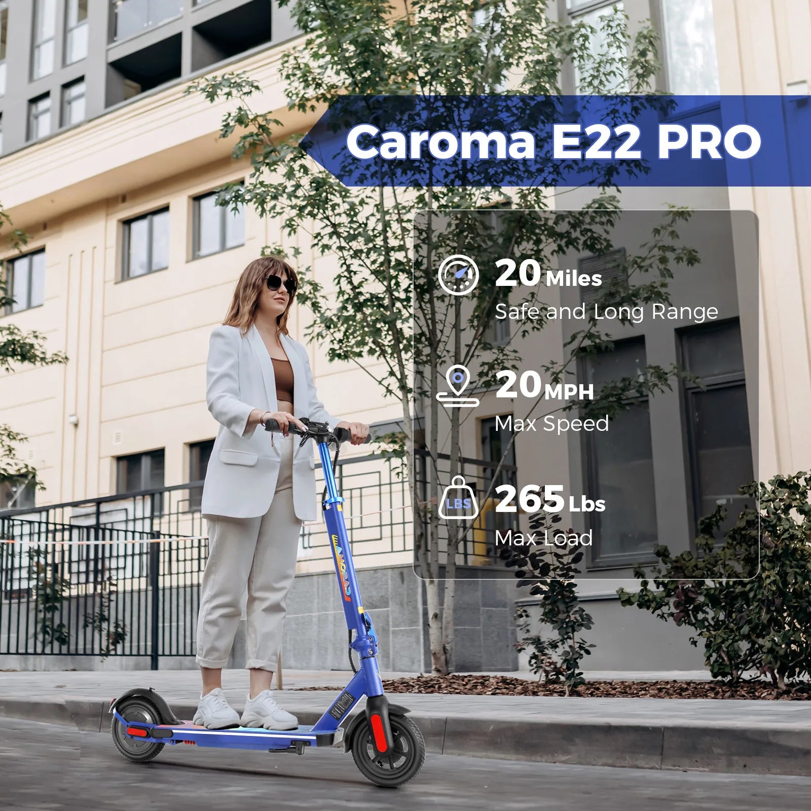 Electric Scooter 350W 25Mi Range 20Mph 8.5" Solid Tires Adults Foldable Cruise Control Dual Brake Shock Absorption