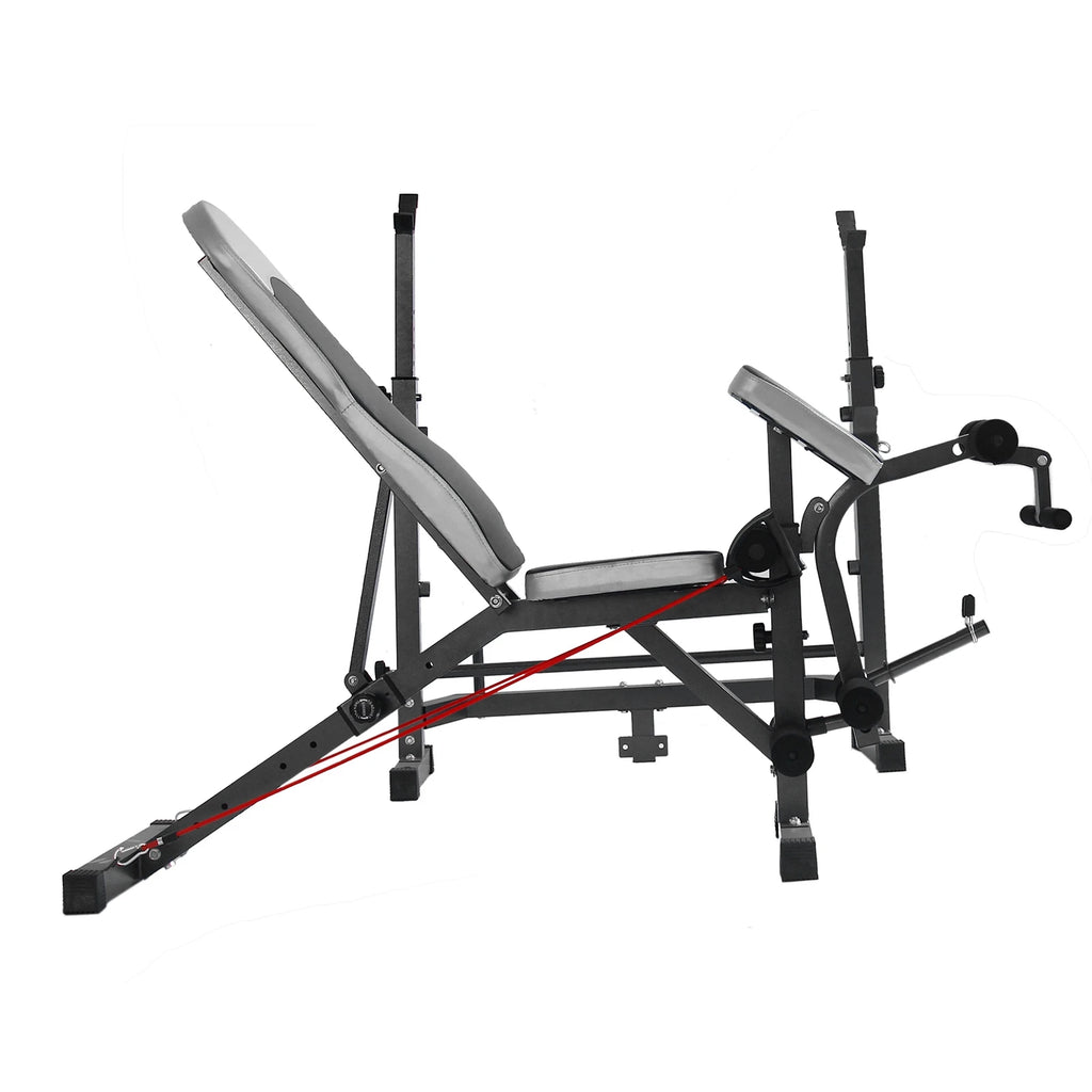 DARUPSUN Full Body Workout Exercise Machine for Home Gym Adjustable Weight Bench Press w/Barbell Rack