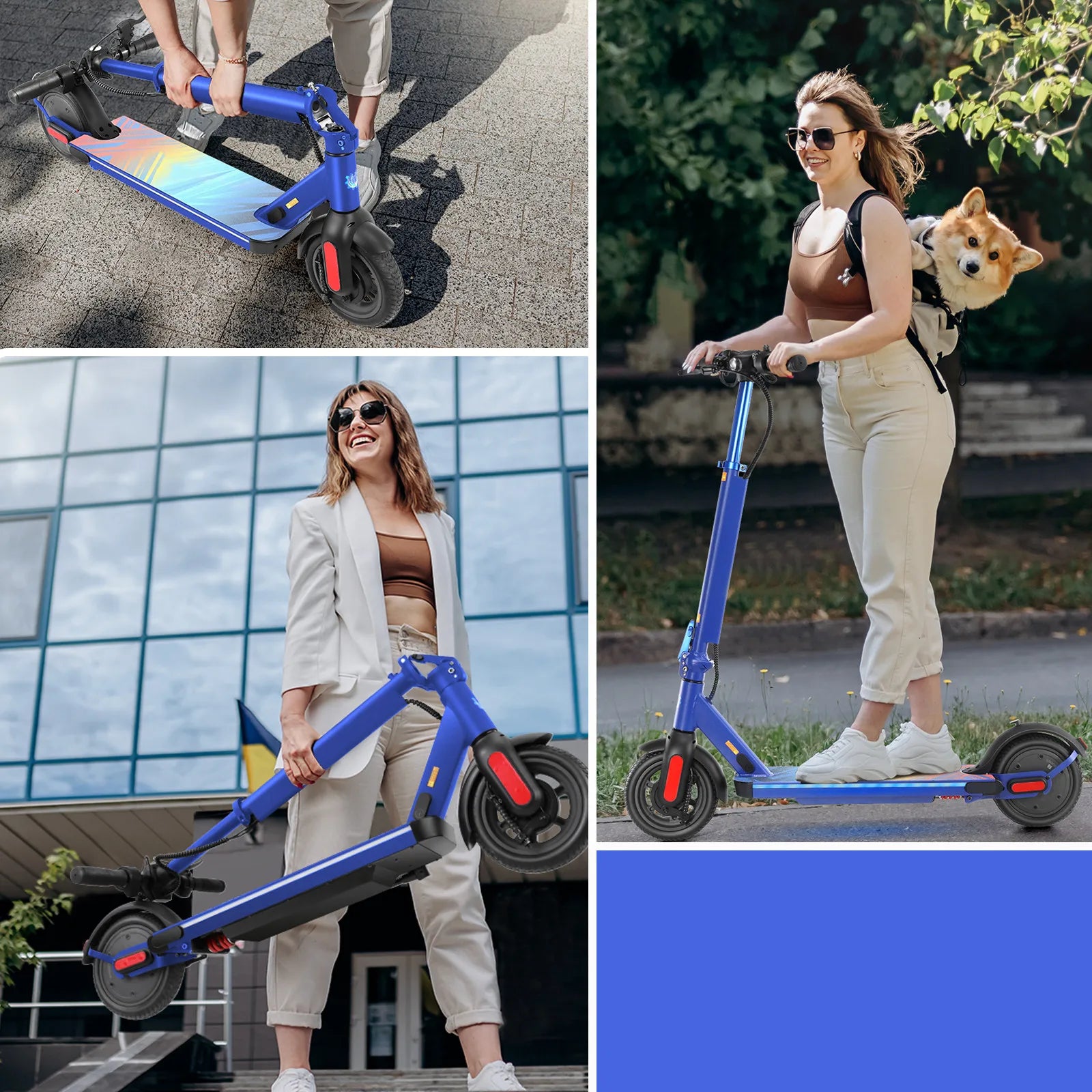Electric Scooter 350W 25Mi Range 20Mph 8.5" Solid Tires Adults Foldable Cruise Control Dual Brake Shock Absorption