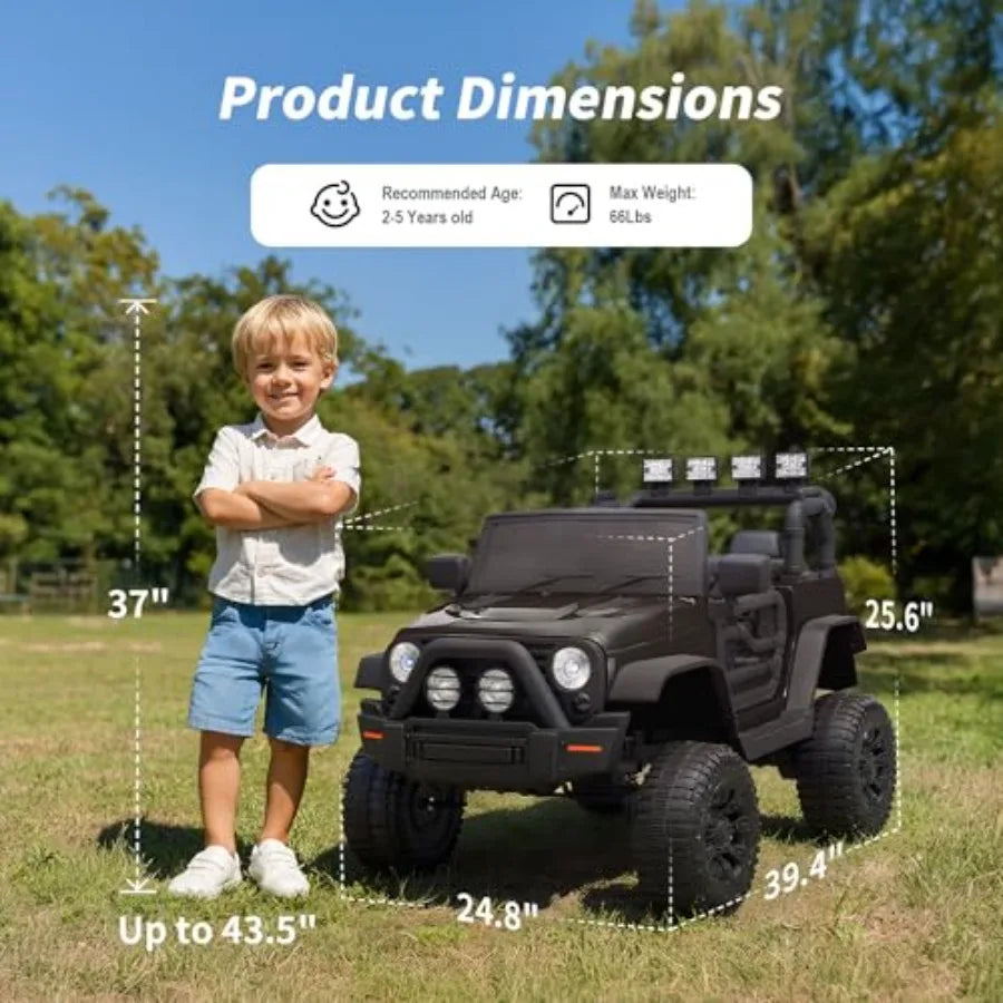 Ride on Car Toy 24V Electric Car for with Remote Control 2x200W Motors - Black