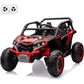24V 2-Seater Ride-on UTV Kids 4WD Off-Road Electric Vehicle,Remote Control,LED Lights,Music,Horn,Shock Absorbers,110 Lbs Load