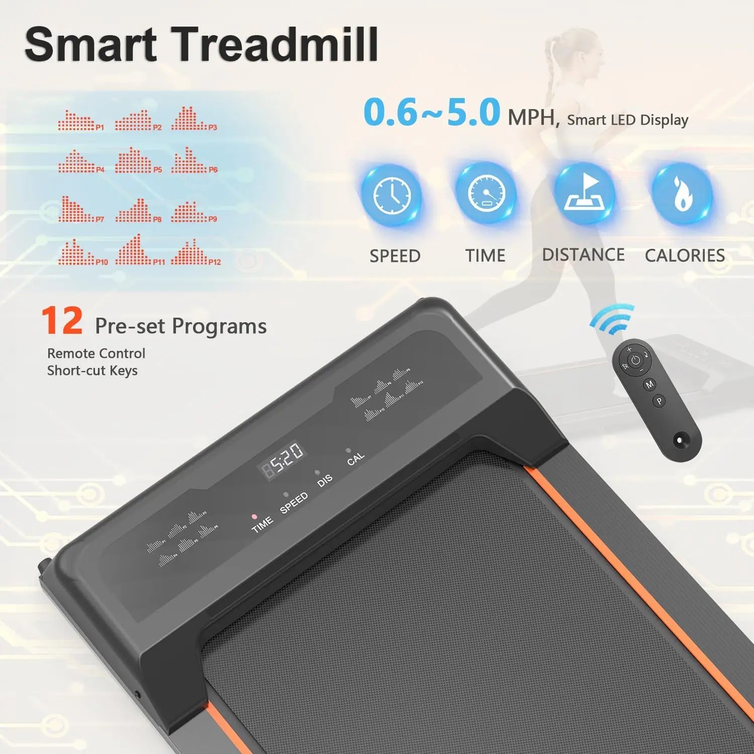 Walking Pad Treadmill, 2.5HP Quiet Under Desk Treadmill for Home Office, 2 in 1 Portable Walking Treadmill with Remote Control,