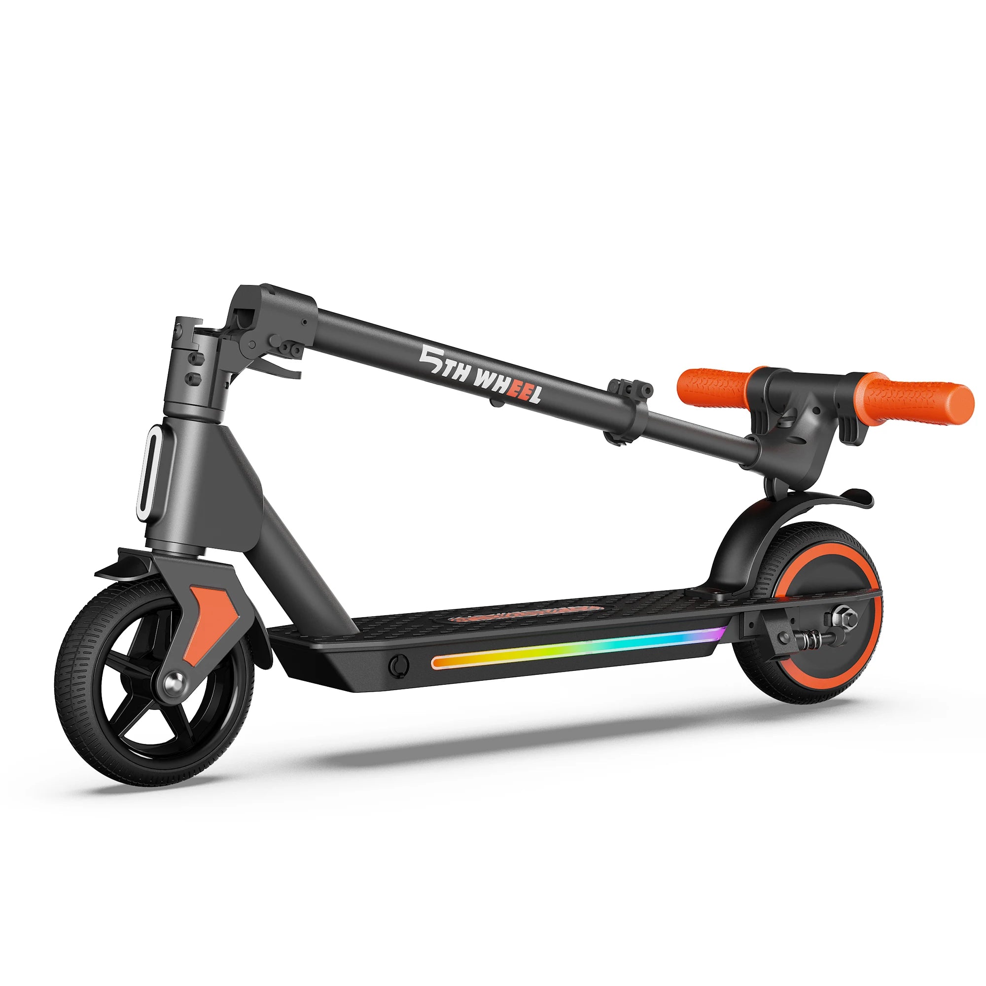 5TH WHEEL Kids Electric Scooter for Ages 8+, Foldable E Scooter with 130W Motor, Up to 10 MPH & 5 Miles Range, 3 Speed Modes, LED Display, Adjustable Height