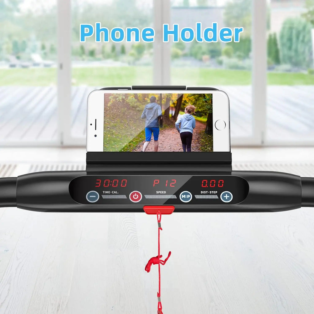Folding Treadmill, Ultra-Thin Installation-Free Foldable Electric Treadmill, Low Noise, Walking Jogging Machine, Portable Superf