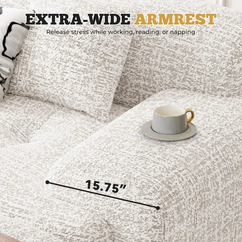 Modern L Shaped Modular Sectional Sofa, Boneless Couches for Living Room with Ottoman,4 Seater Convertible Chenille Cloud Couch