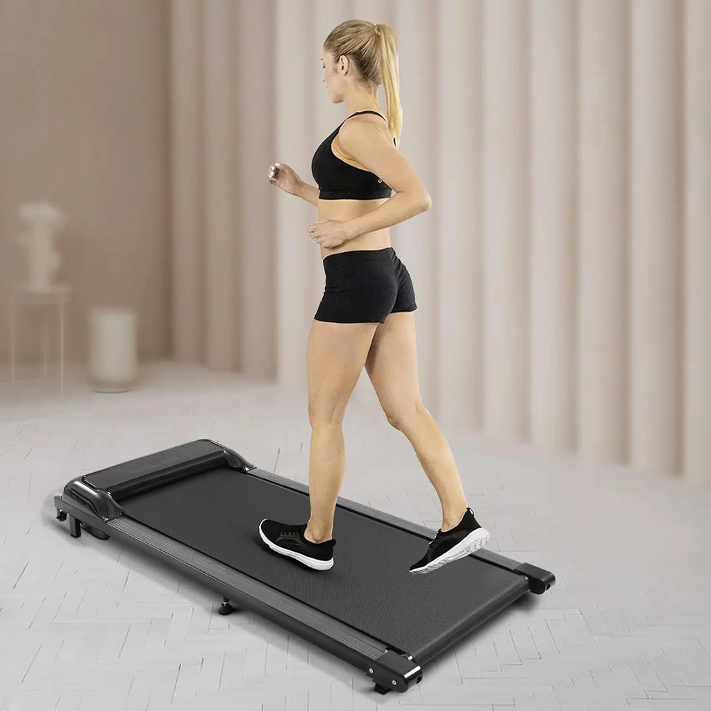 Under Desk Treadmill, 2 in 1 Treadmill Walking Pad, 2.25HP Under Desk Electric Treadmill, Installation-Free, Remote Control, LED