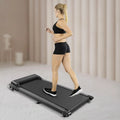 Under Desk Treadmill, 2 in 1 Treadmill Walking Pad, 2.25HP Under Desk Electric Treadmill, Installation-Free, Remote Control, LED