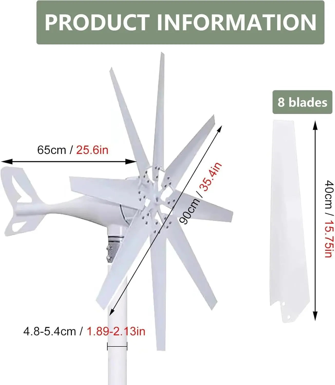 Wind Turbine Generator,Windmill Generator 18000W 12V/24V/48V Wind Turbine 8 Blade Wind Controller Turbine Generator Kit for Boat