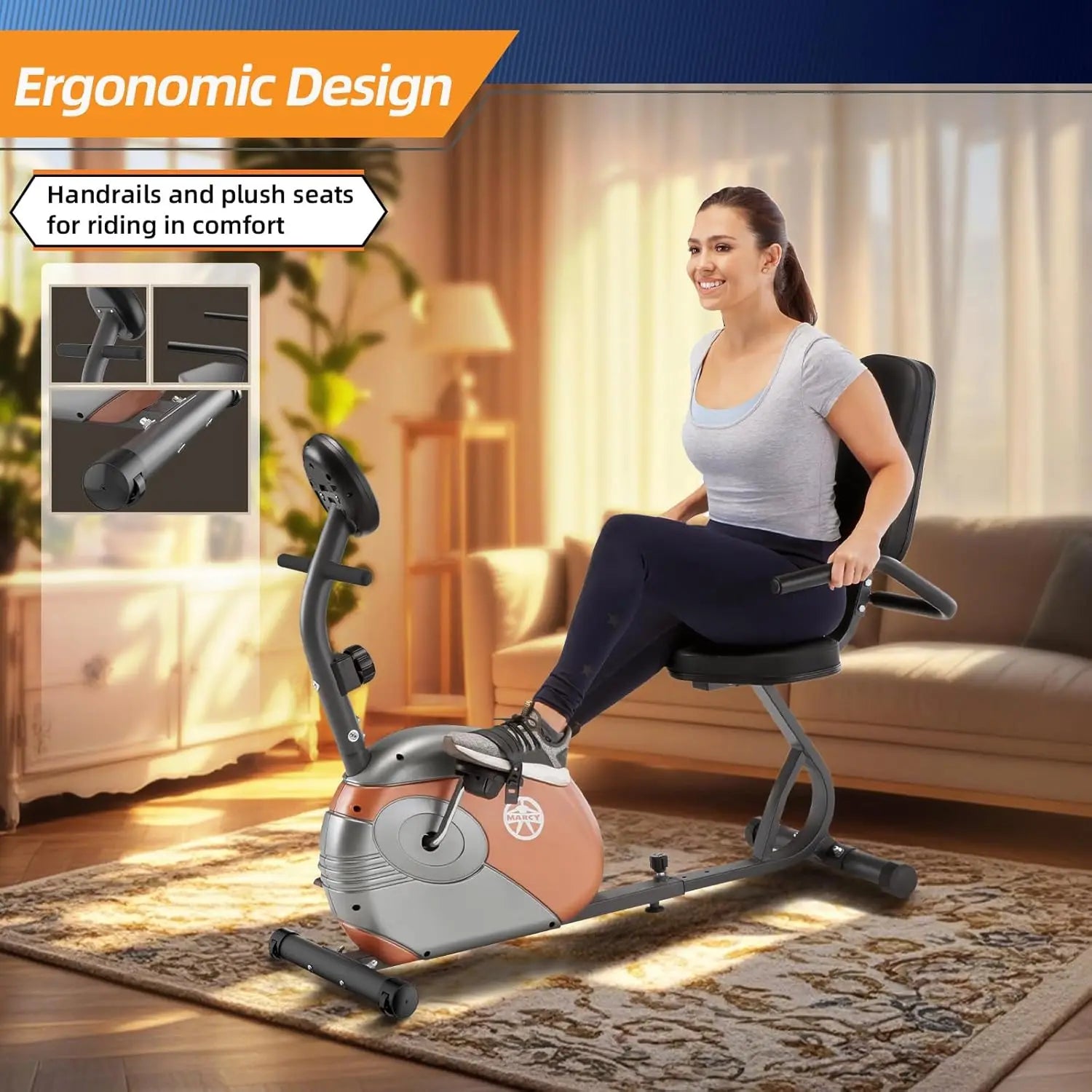 Home Cardio Workout, Magnetic Resistance, Multi-Color, Adjustable Cycle Training Bike