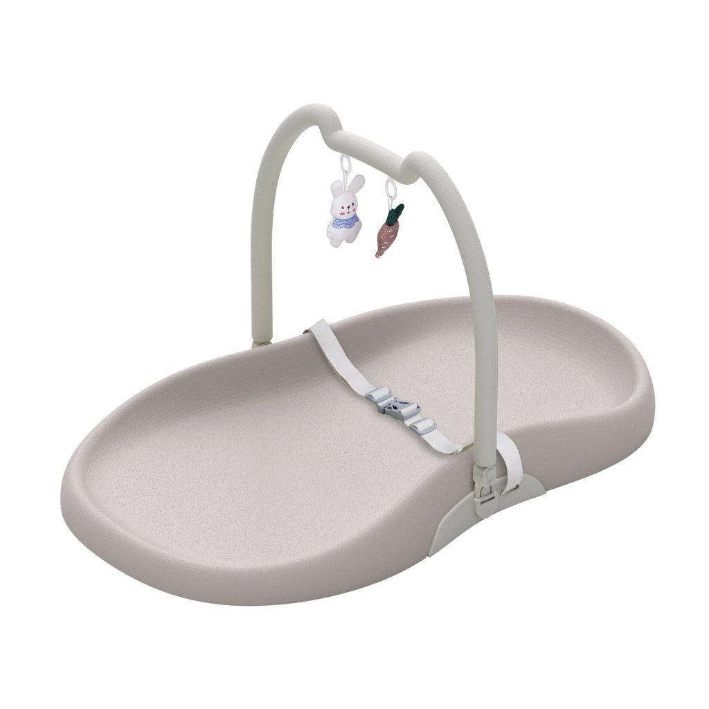Baby Changing Mat with Safety Harness and Cat Ear Toys Shelf, Anti Roll Wedge Baby Changing Pad, Easy Wipe Clean Waterproof