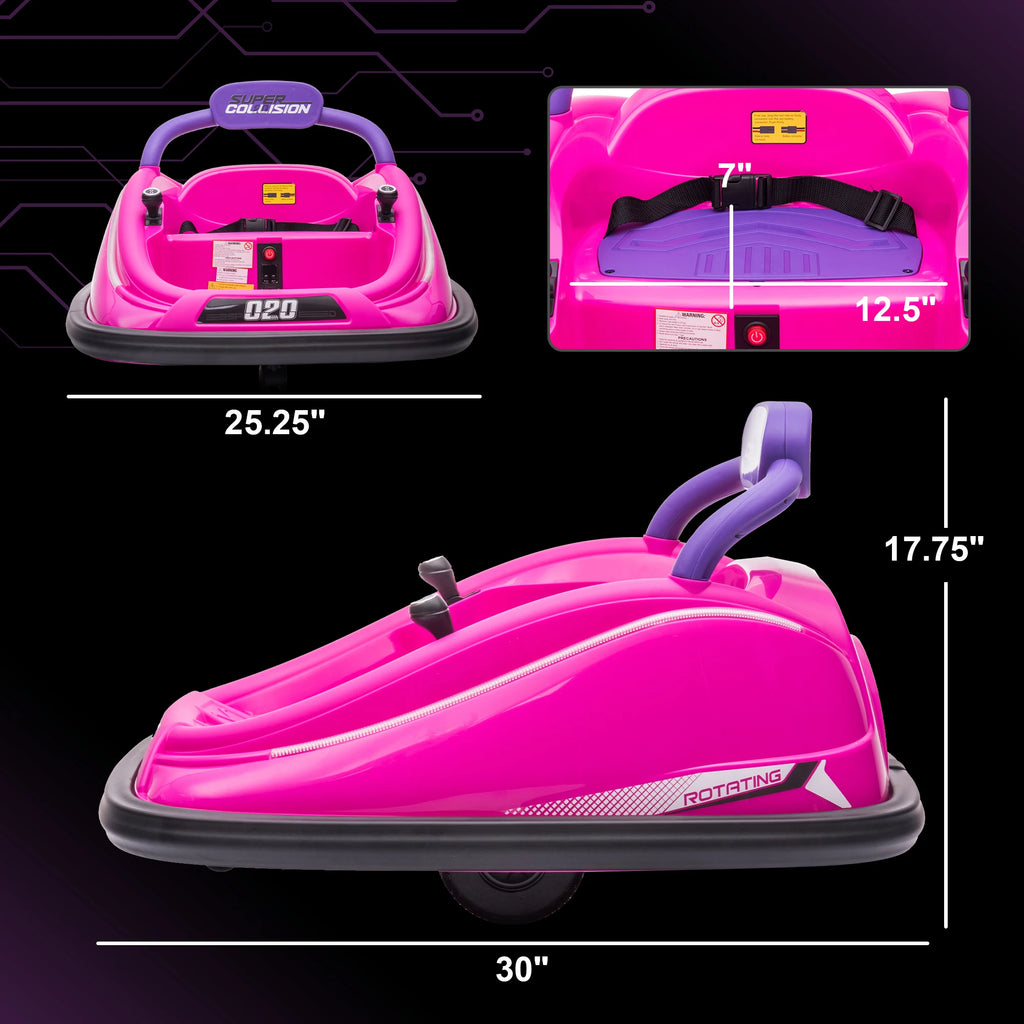 12V Kids Ride on Electric Car with Parent Remote Control LED Lights Music Player for Ages 24-60 Pink, Built-In Music Player, LED Headlights
