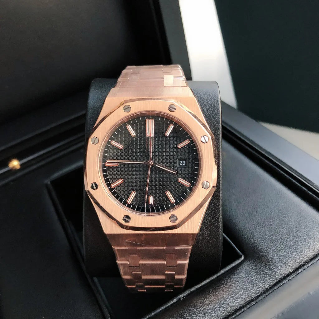 Teen Sport Watch Analog Urban Style Outdoor Wristwatch Gold Alloy Band Luminous Soft Touch Strap Fitness Style Festival Gift Commute Polished Case Transparent Style Battery Powered