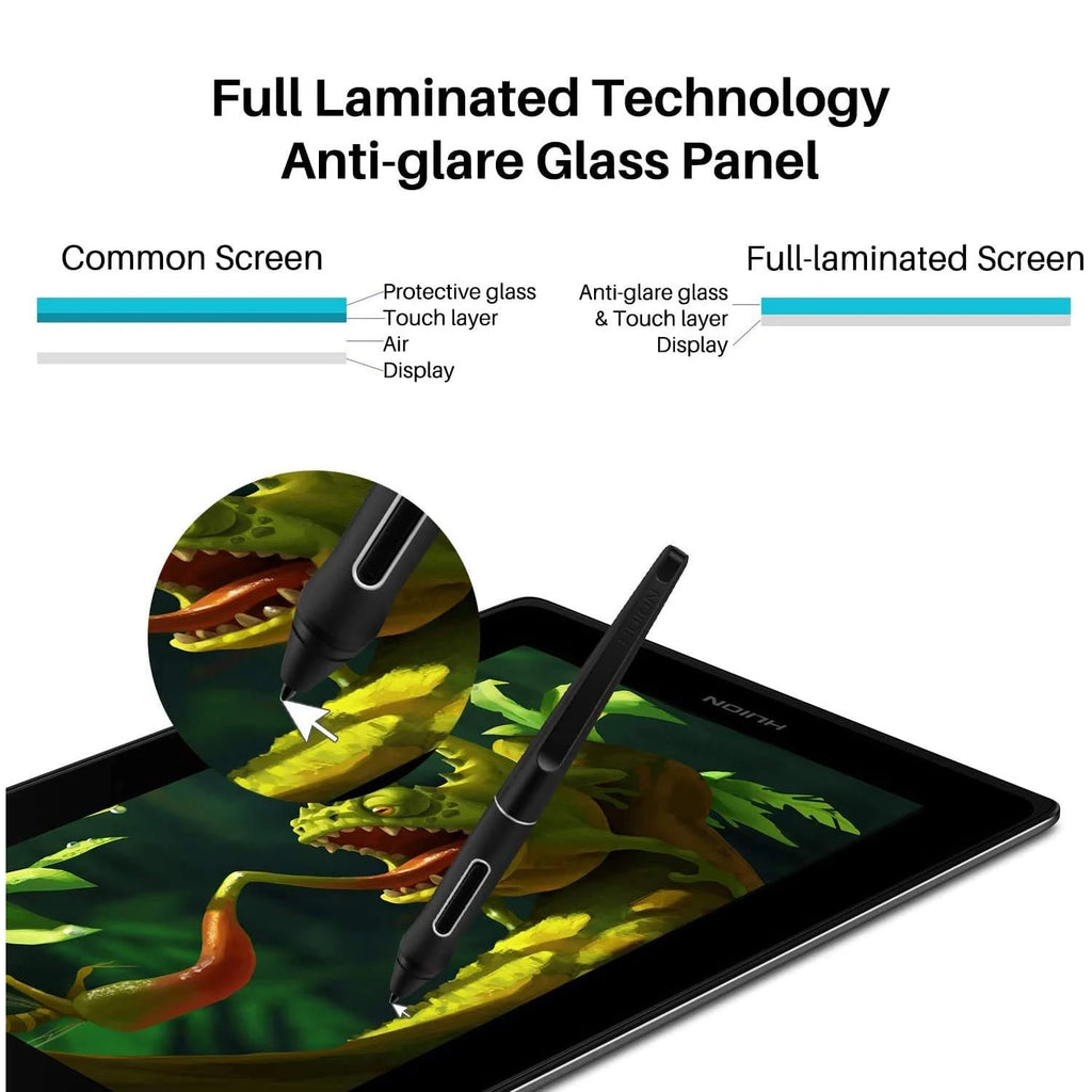 Huion Kamvas Pro 12 Graphics Tablet with Screen 11.6 Inch Digital Drawing Monitor Full-Laminated Pen Display with Foldable Stand