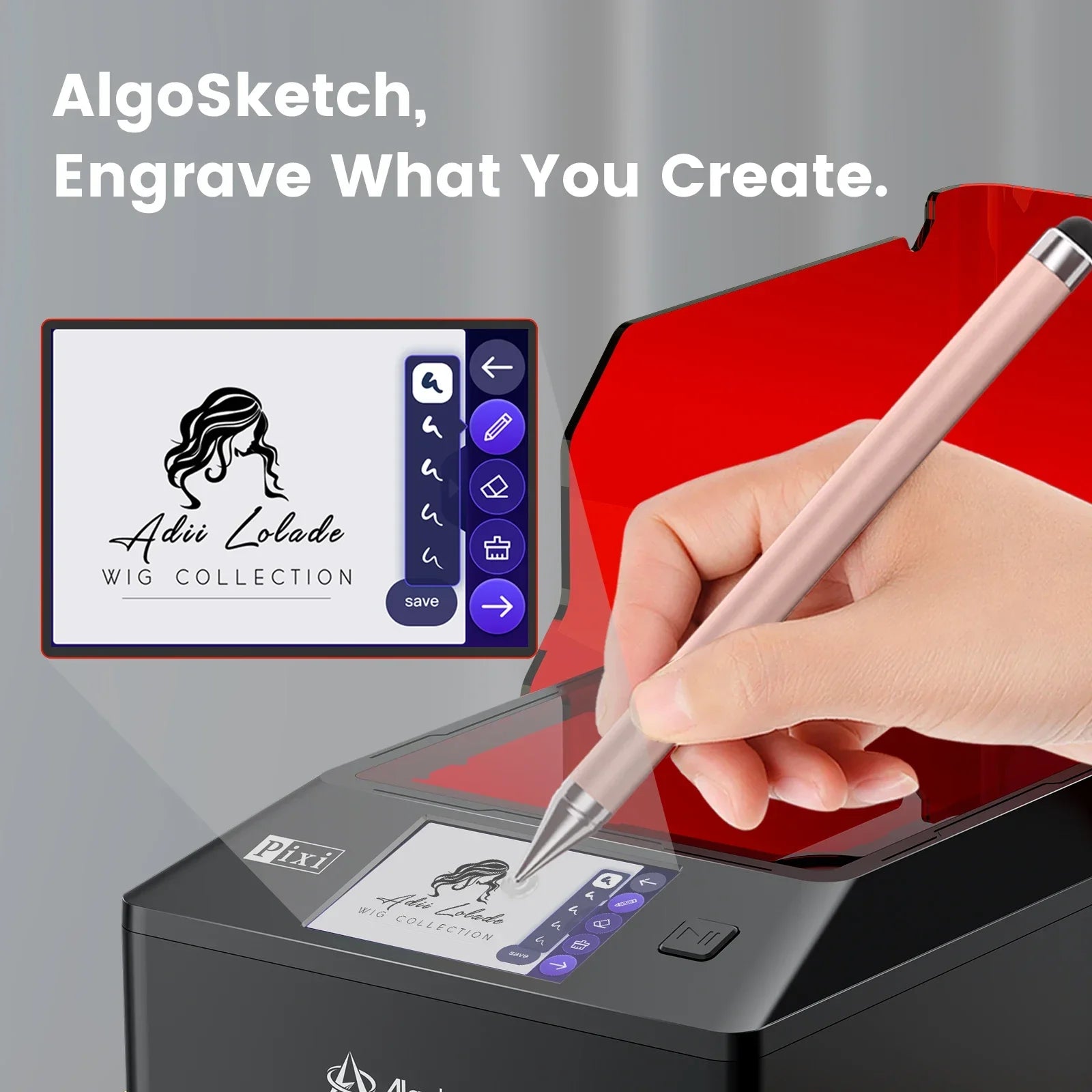 3W Laser Printer with 3.5-Inch Smart Screen, Photo Printer Engraver Machine And 3 Additions Bundle, Suitable for Creation