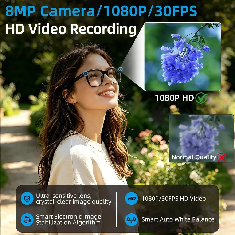 Smart Glasses: 4K HD Video, Real-Time Translation, Color-Changing Lenses for Various Activities