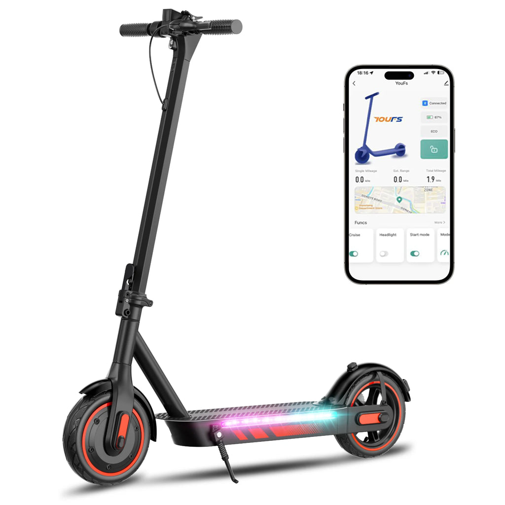 Keemigo 36V15AH Battery Electric Scooter For Adults 600W Motor 10" Air Tires 25 MPH 28 Miles Range Folding With Dual Suspension