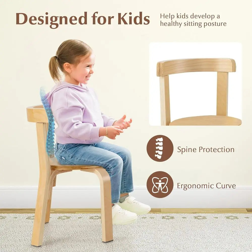Kids Table and Chair Set, 5-Piece Wooden Activity Desk Set w/Toy Bricks, Classroom Playroom Daycare Furniture for Playing, Drawi