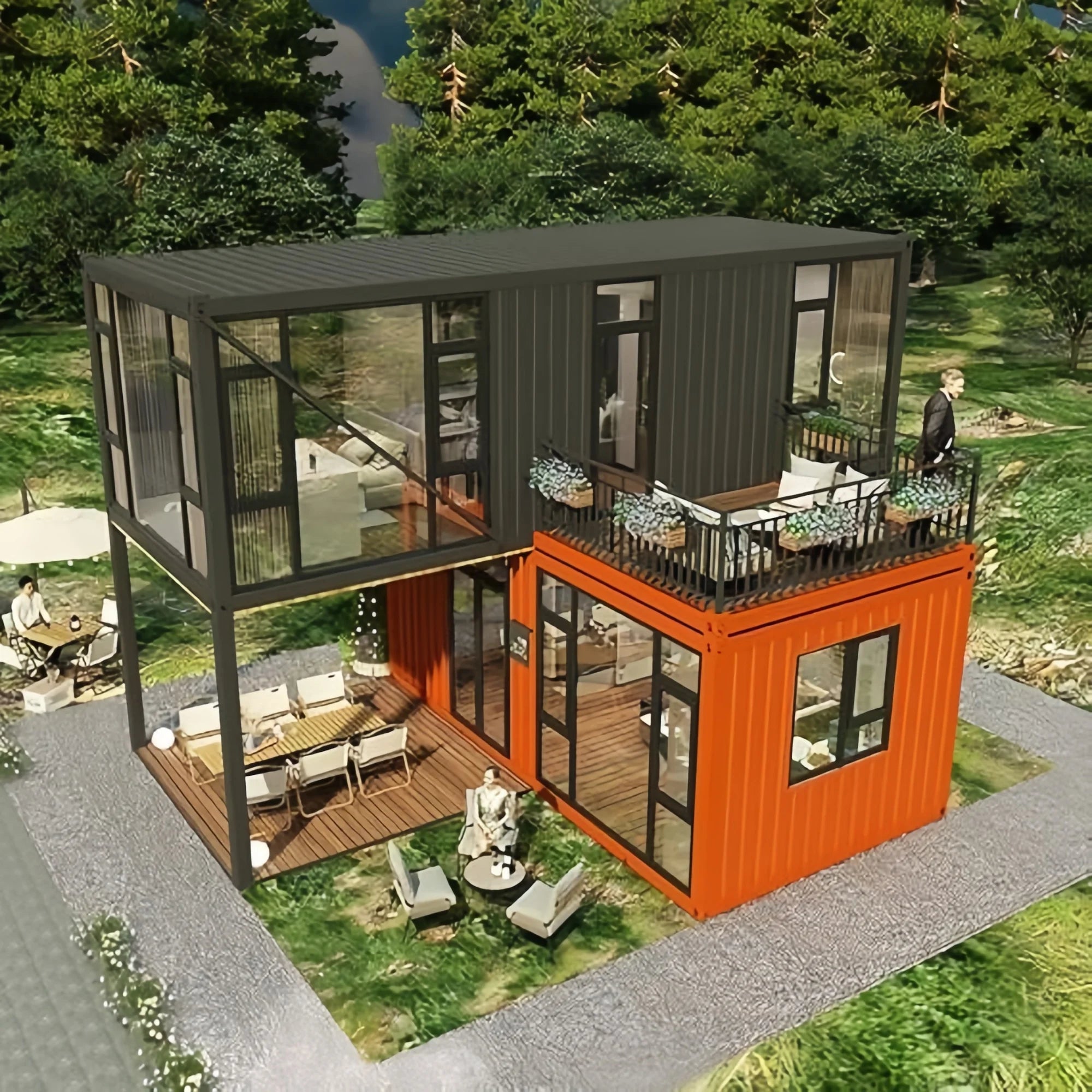 Factory Direct Supply Modular House Australia Tiny Home Prefab Steel 2 Bedroom Expandable Container House Prefabricated
