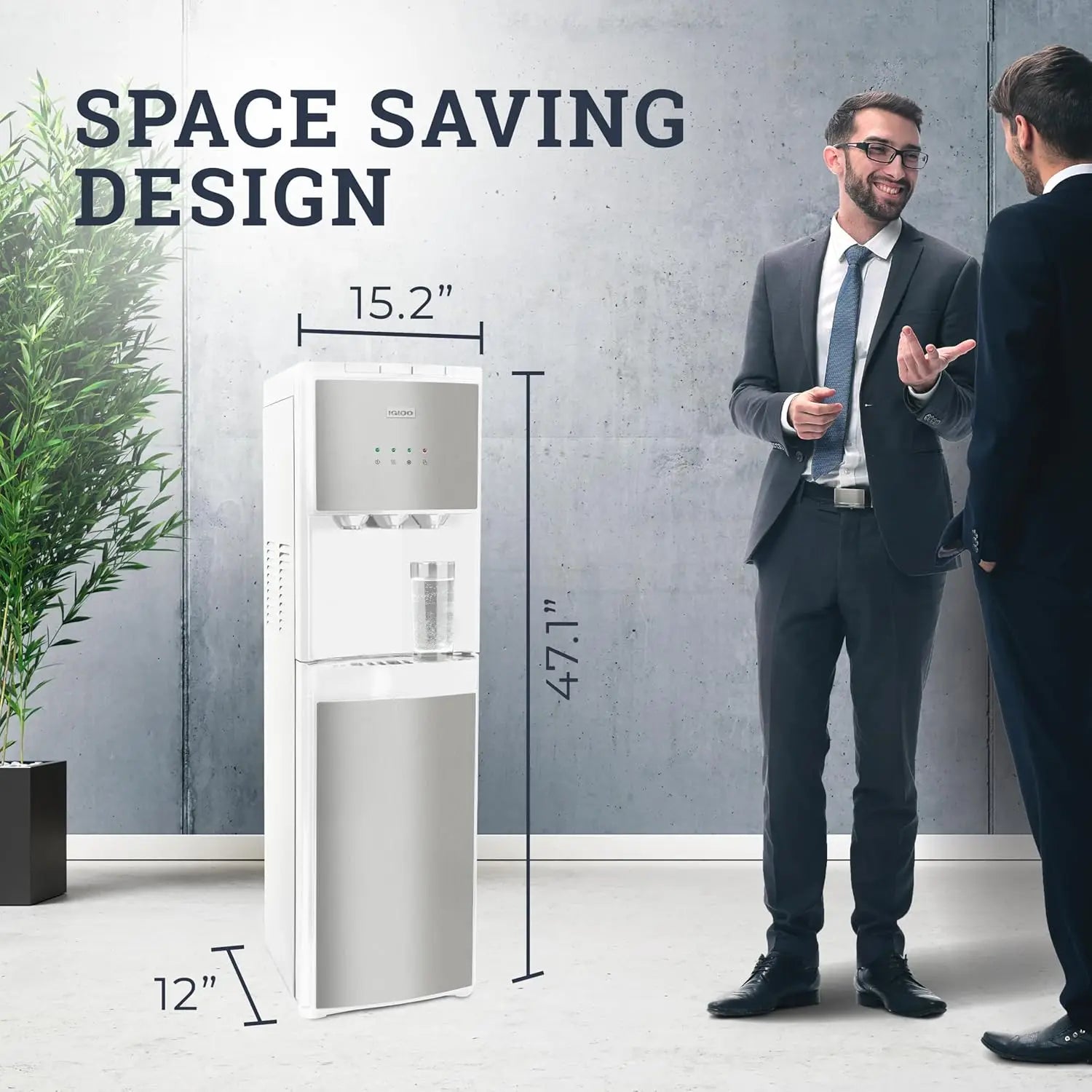Bottom-Loading Water Dispenser with Hot, Cold & Room Temp, Fits 3-5 Gallon Jugs, Child Safety Lock for Home or Office
