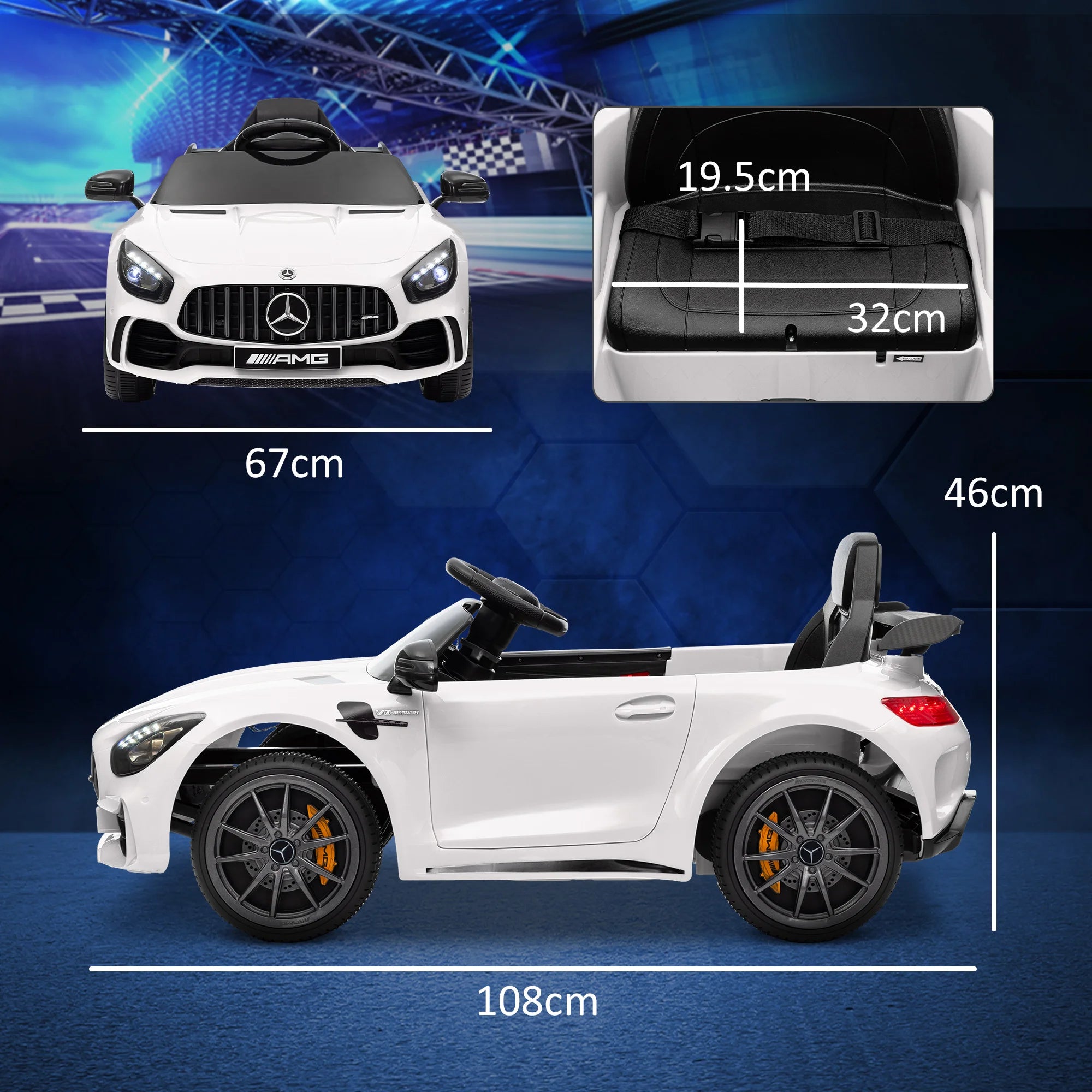 12V Kids Ride on Electric Car with Parent Remote Control LED Lights Music Player 1.9-3.1MPH for Ages 3-6 White, Built-In Music Player