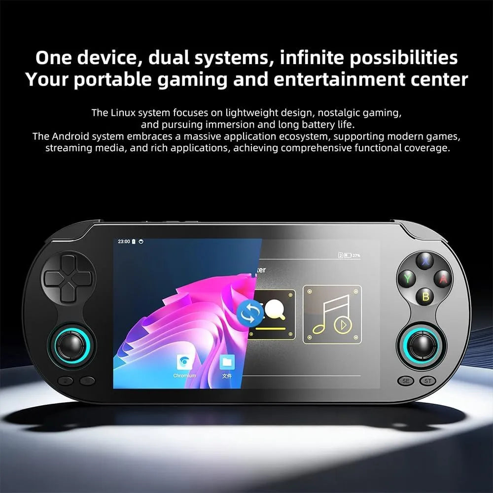 Portable Gaming Console, Retro Style with Dual OS, 5.5" FHD Touchscreen, WiFi 6