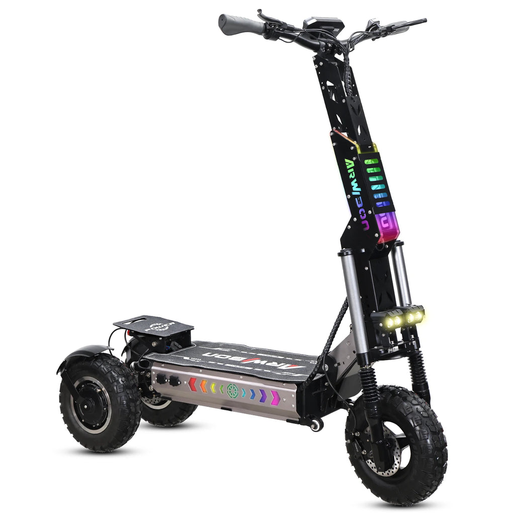 All terrain 3 wheels electric scooter dual motor fast speed long range foldable off road electric scooter