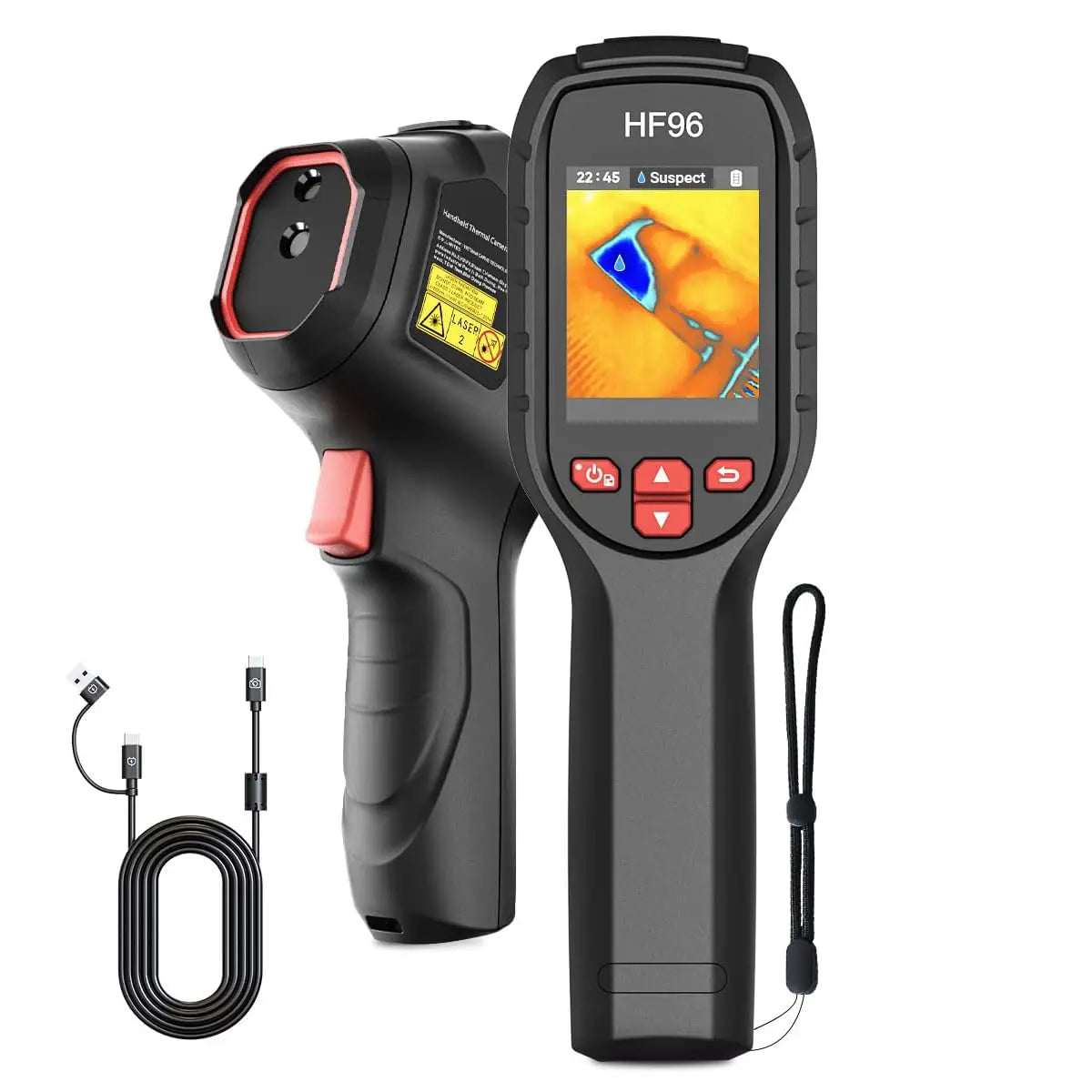 Compact Infrared Thermal Imager With AI Scene Analysis, Laser Aiming, 240×200 Resolution, -4°F to 1022°F, 25Hz, 11h Battery