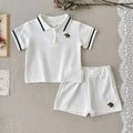 MILANCEL Summer Baby Clothes Set 6M-3T Thin Girls Polo Shirts Suit Embroidery Toddler Outfit Breathable Infant Boys 2PCS