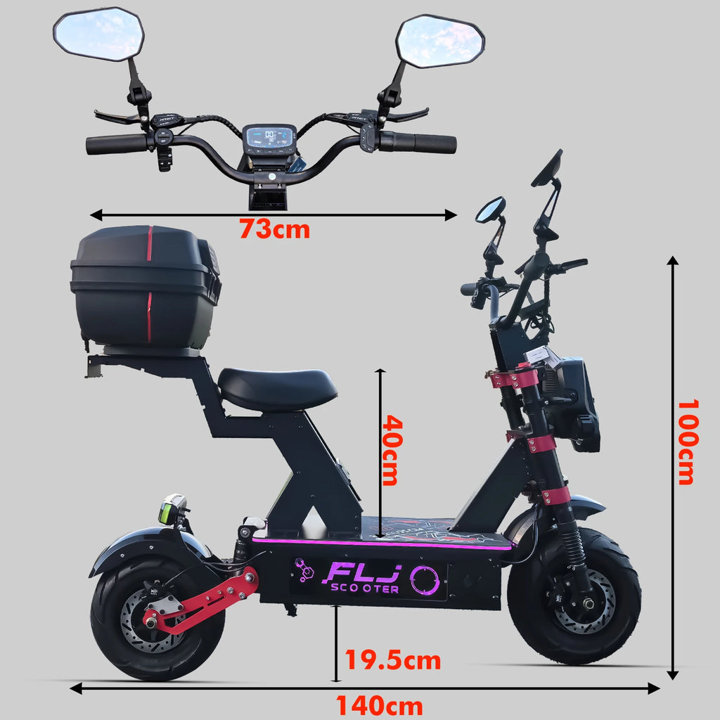 K13 Ultra 12000W Electric Scooter with 72V 100AH Battery Fat Wheel Road E Scooters for Adults