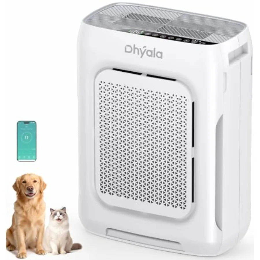 Air Purifier for Home Large Room up to 3000Ft², HEPA Air Purifier with Washable Double-Sided Filters, Smart WiFi, AQI Display,