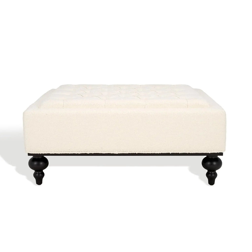 Couture Rosealina Sienna Velvet Tufted Silver Nailhead Ottoman, Customized