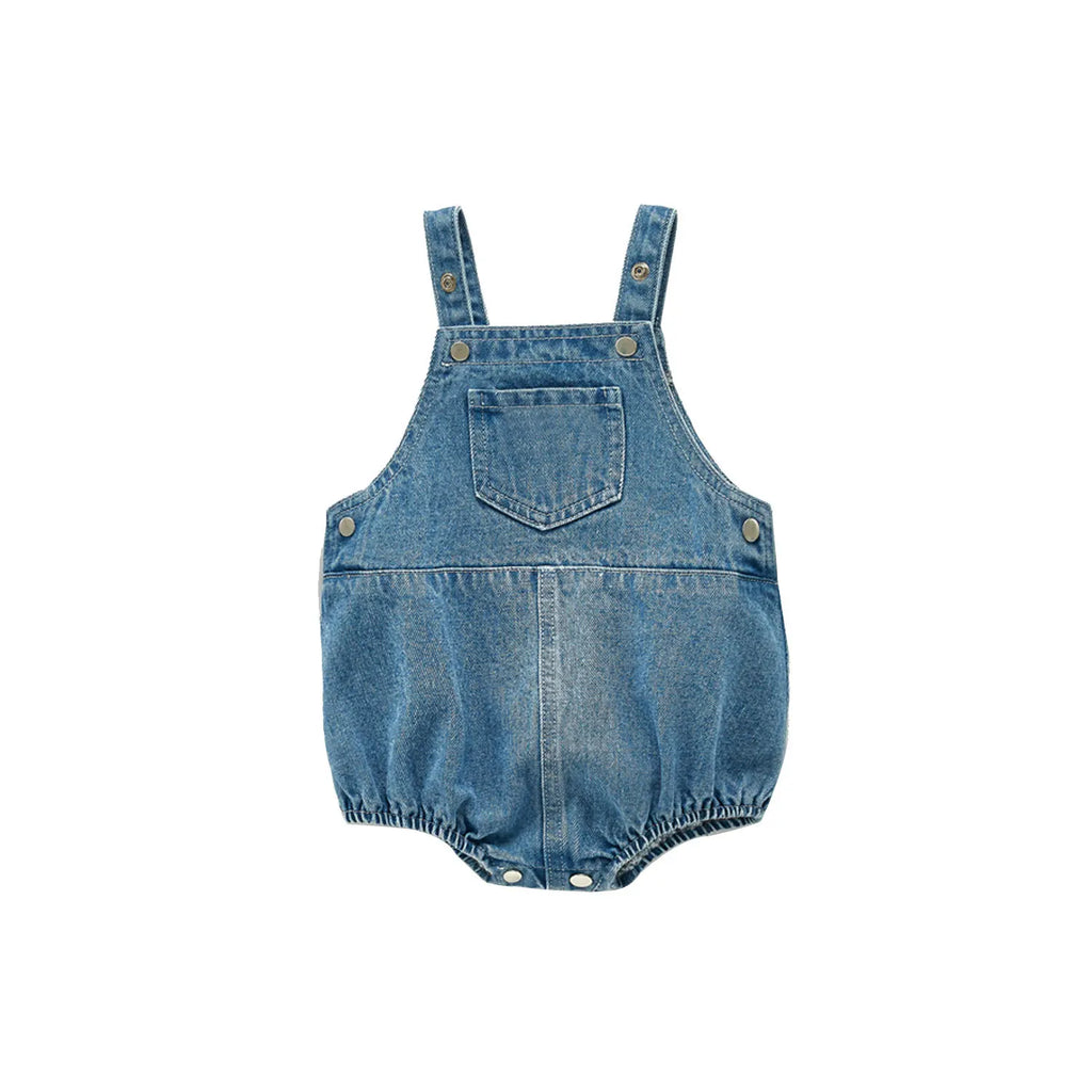 Spring and Autumn Newborn Infant Baby Boys and Girls Cowboy Sleeveless Rompers Kids Onepiece Fashion Baby Clothing