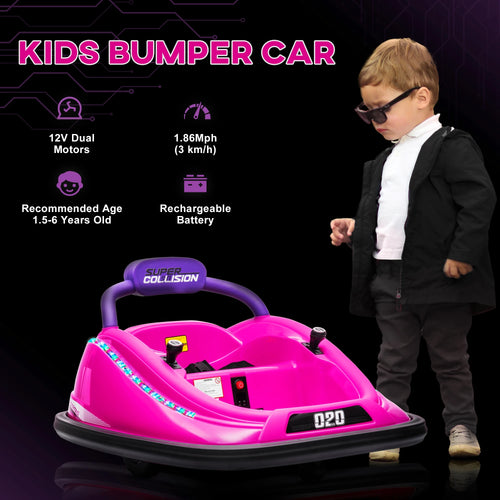 12V Kids Ride on Electric Car with Parent Remote Control LED Lights Music Player for Ages 24-60 Pink, Built-In Music Player, LED Headlights