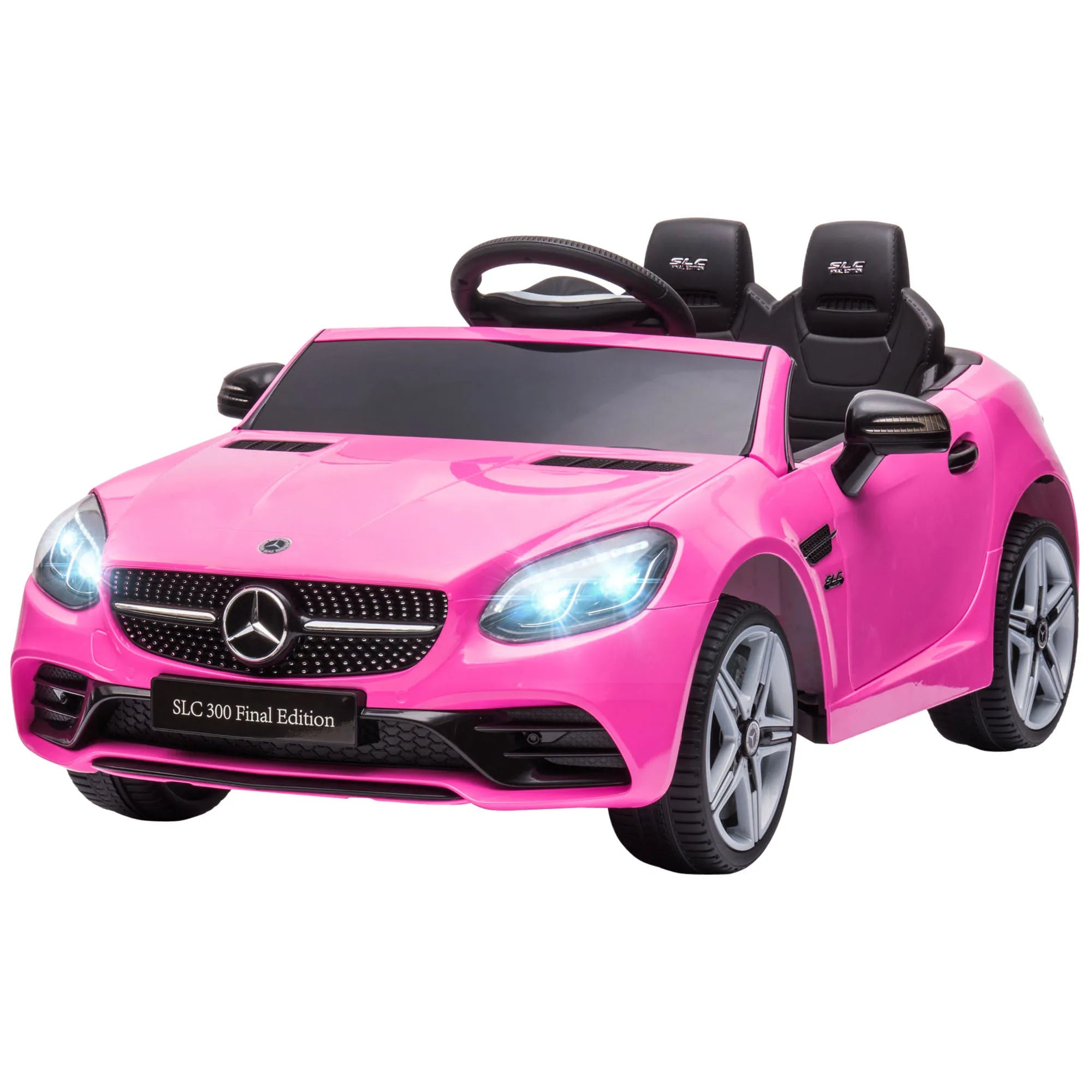 12V Kids Ride on Electric Car with Parent Remote Control Suspension LED Lights Music Player 3.1MPH for Ages 3-6 Pink, Built-In Music Player
