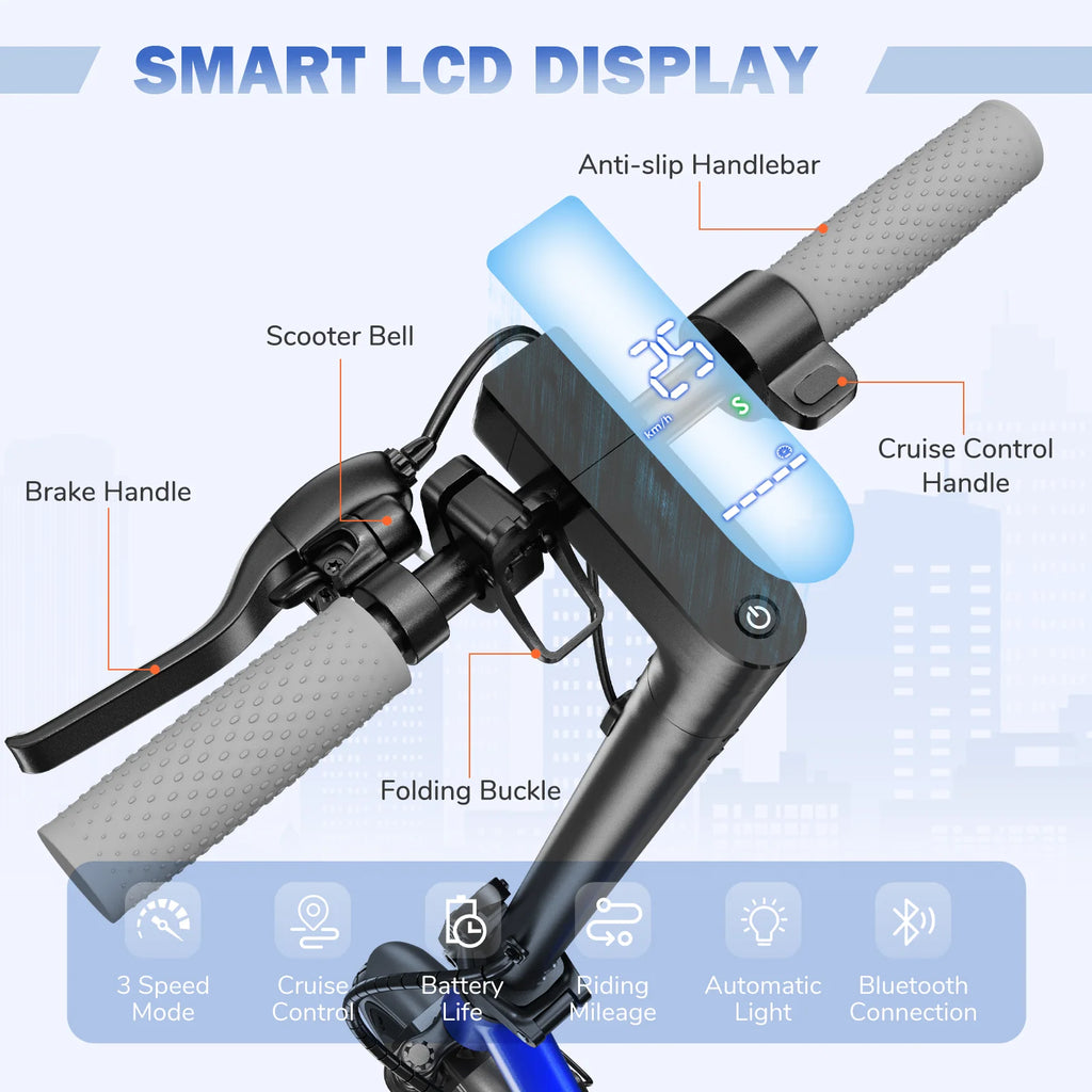 HiQiS V9 Plus Electric Scooter 13Ah Power Battery 350W Motor Front And Rear Shock Absorbers E-Brake Drum Brake City Commute Hike