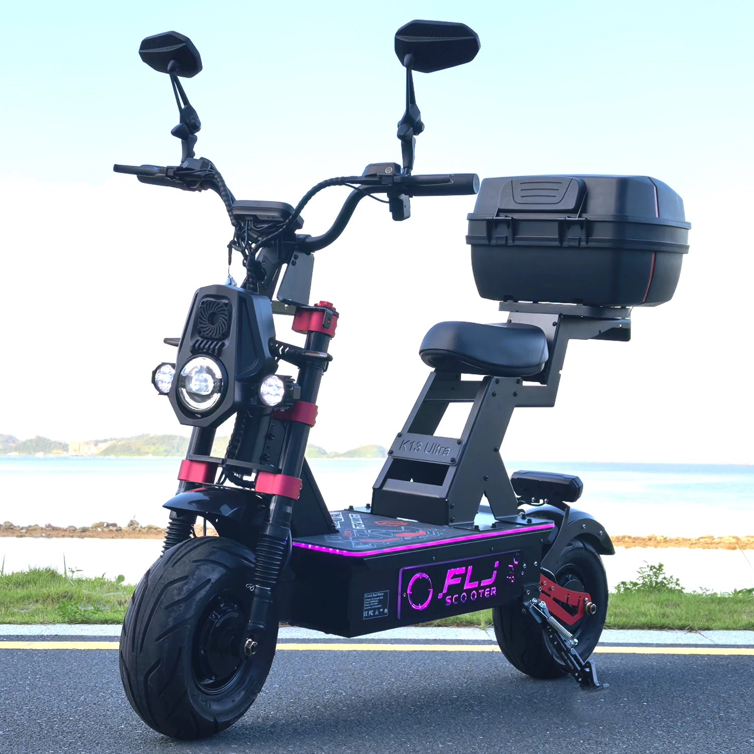 K13 Ultra 12000W Electric Scooter with 72V 100AH Battery Fat Wheel Road E Scooters for Adults