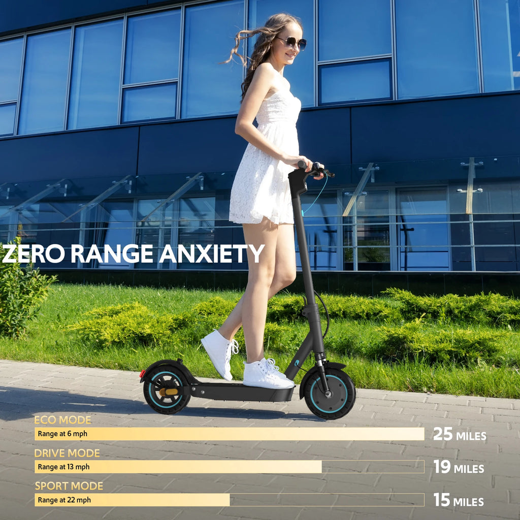 Electric Scooter Adults, Foldable E-Scooter with Dual Suspension & Front/Rear Turn Signal Lights, 10" Large Honeycomb Solid Tires, 650W Motor, 36V 18AH Battery, Up to 25 Miles Range & 22 MPH