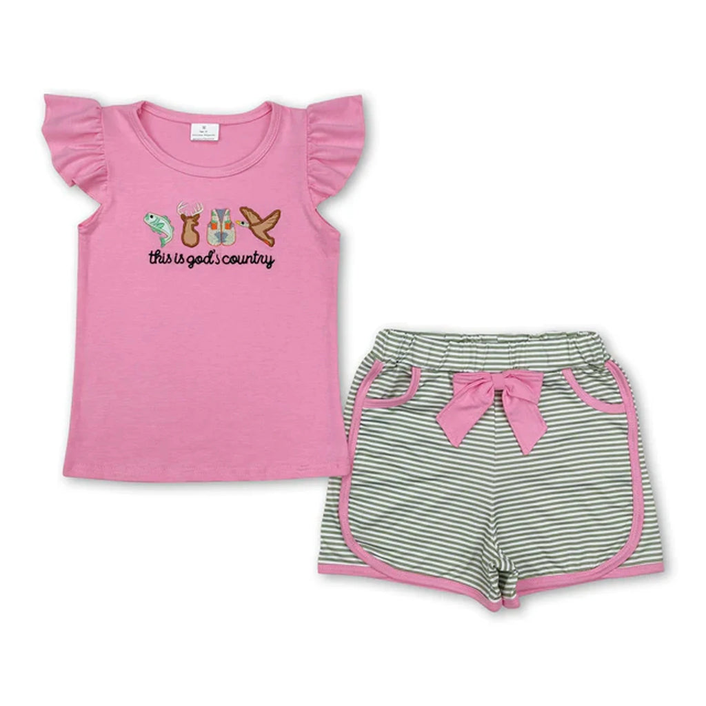 Toddler Girl 2 Piece Summer Outfits Plaid Strawberry Leopard Print Sling Top Ruffle Shorts Kids Matching Clothes