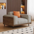 Modern 1-Seat Fabric Sofa, Solid Wood Construction, High-Density Foam Seat, Ideal for Compact Living Spaces, Office, Grey