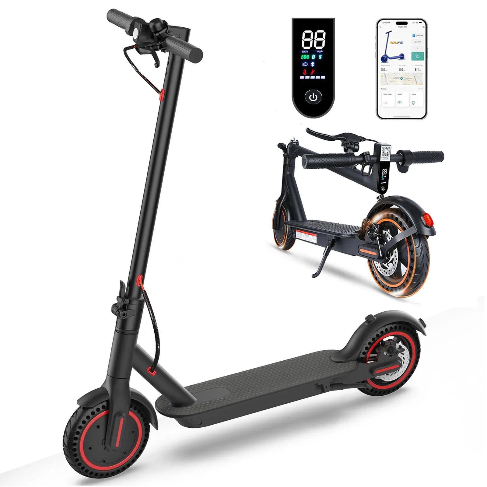 Electric Scooter for Adults, 8.5", 19Mph, 350W Motor, 21Miles Range, Folding E-Scooter with APP