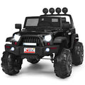 Ride on Car 12V Battery Powered Electric Vehicle w/Parent Remote Control Spring Suspension Storage 3 Speeds LED Light MP3 Music