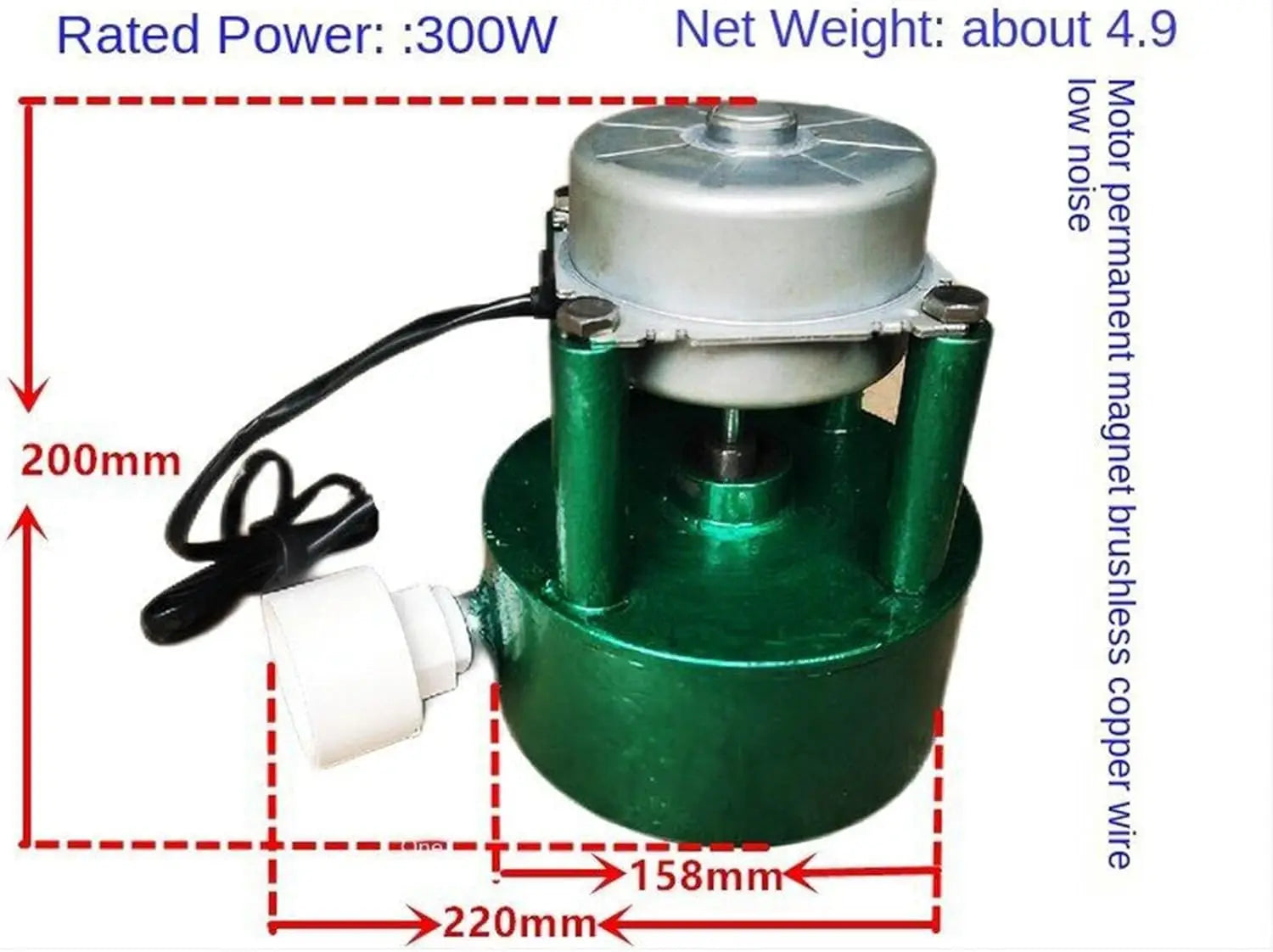 Portable Impact Turbine Generator 1000W (300w) Hydraulic Generator 220v, 50hz Permanent Magnet Brushless Motor Aluminum Alloy Wi