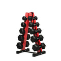 RitFit 250LB/300LB/350LB/550LB/650LB Rubber Hex Dumbbell Sets with Weights Rack, Multiple Color Choices Available